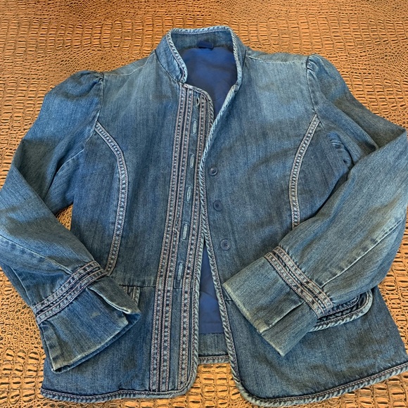 Gap puff sleeve denim jacket size 6 - Picture 1 of 7